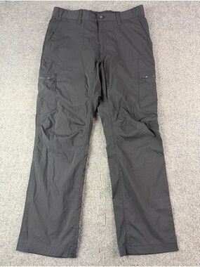 Tilley Mens Nylon Blend Elastic Waist Cargo Hiking Pants Size 34x30 Black